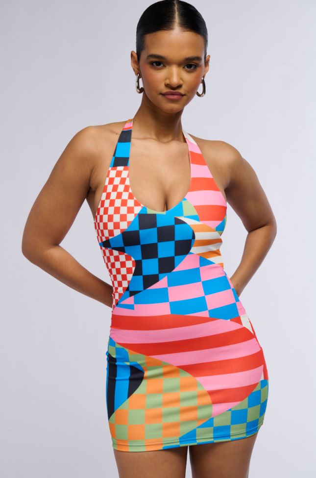 Front View Groovy Baby Printed Mini Dress