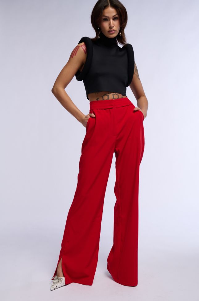 Rory Wide Leg Cargo Pant - Red