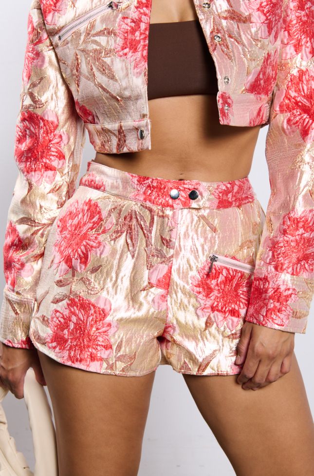Full View In Your Dreams Brocade Shorts