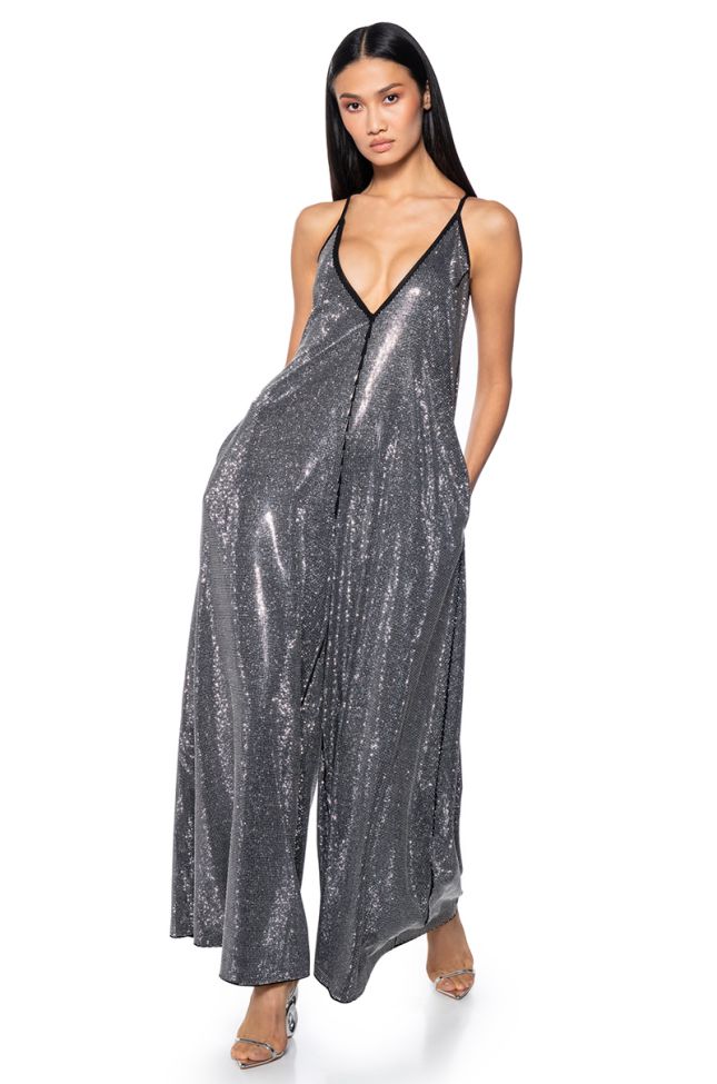 Front View Lets Celebrate Rhinestone Jumpsuit