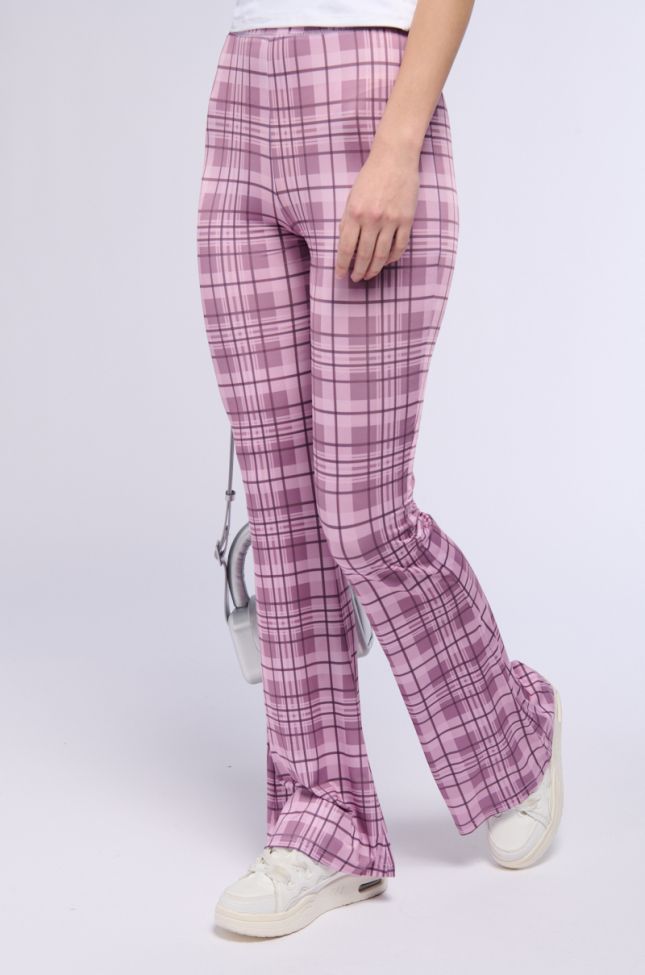 Extra View Looking For Some Fun Plaid Flare Legging