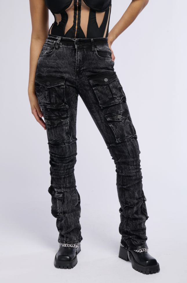 Front View Matrix High Rise Stacked Jeans