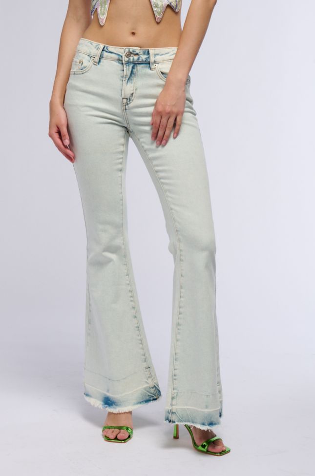 Front View Night Shift Flare Denim Pant