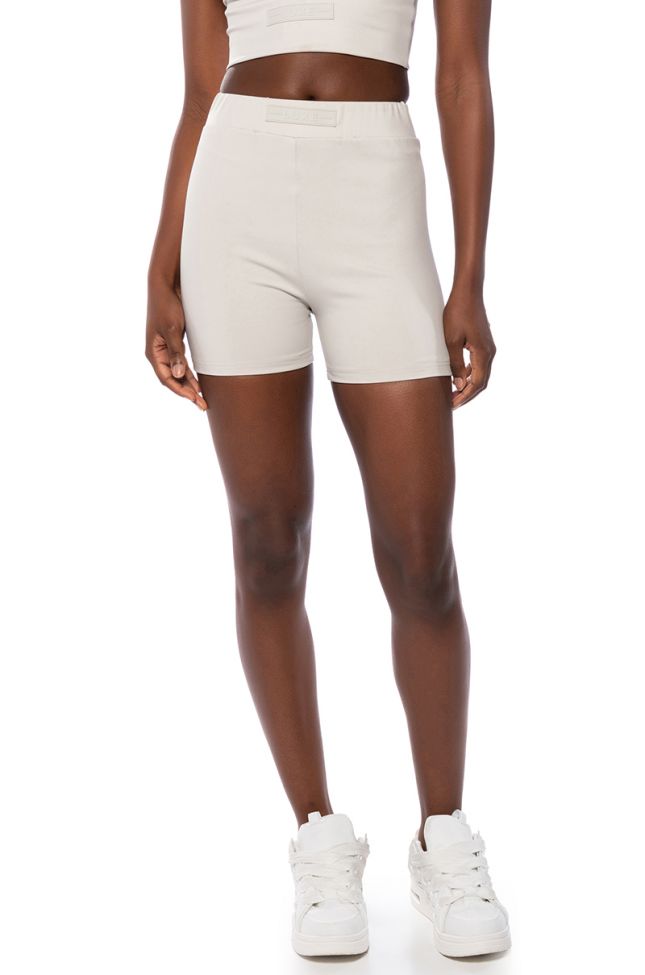 Front View Paxton Its The Fit Luxe Short In Light Grey