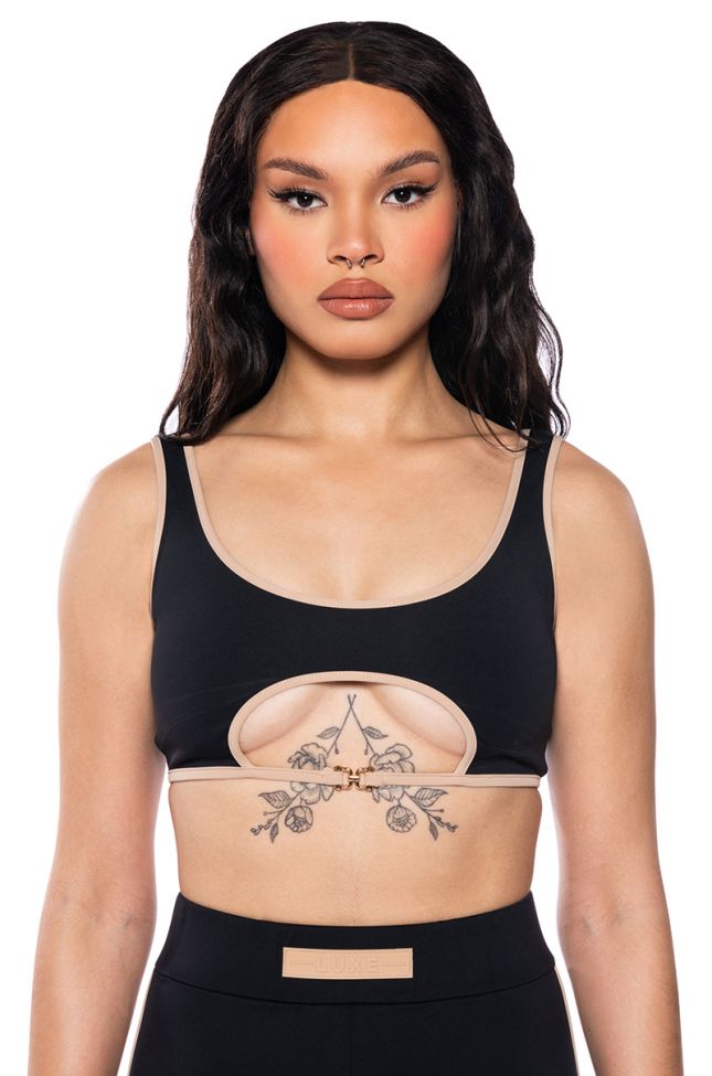 Front View Paxton Luxe Contrast Trim Bralette
