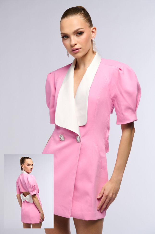 Extra View Pretty In Pink Blazer Mini Dress