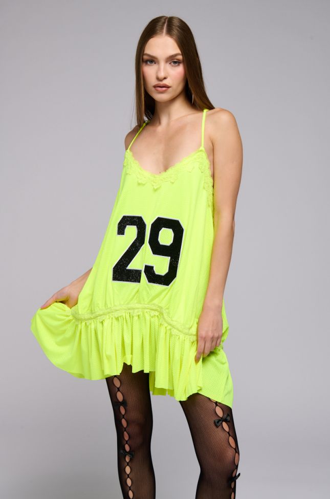 Front View Put Me In Coach Jersey Mini Dress