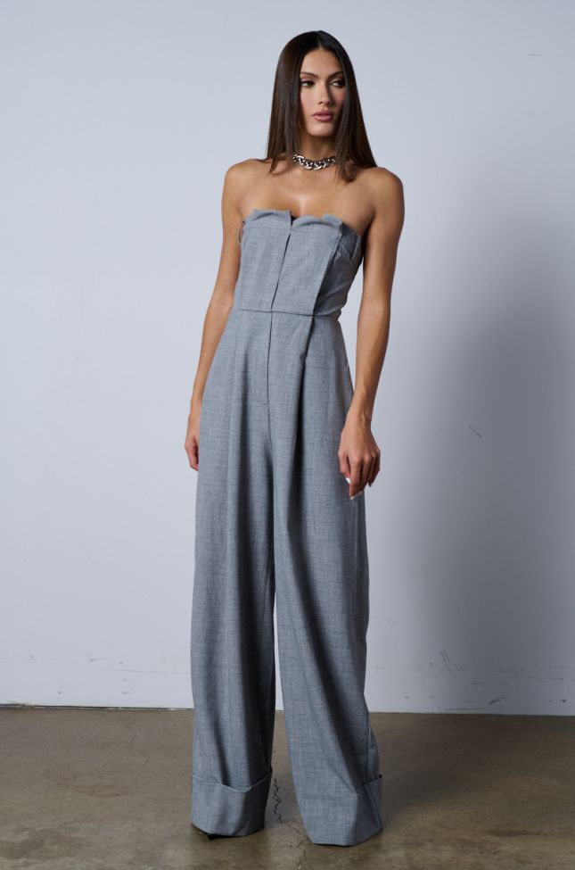 Front View She Means Business Wide Leg Jumpsuit