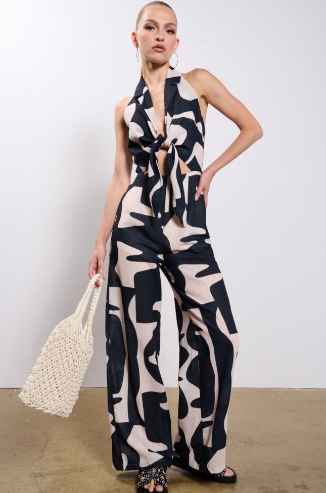 Front View Take Me To Turks Printed Jumpsuit