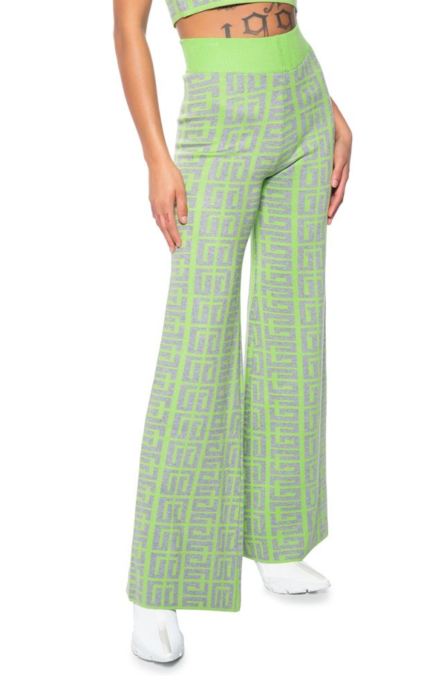Front View There She Is Knit Wide Leg High Waist Pant
