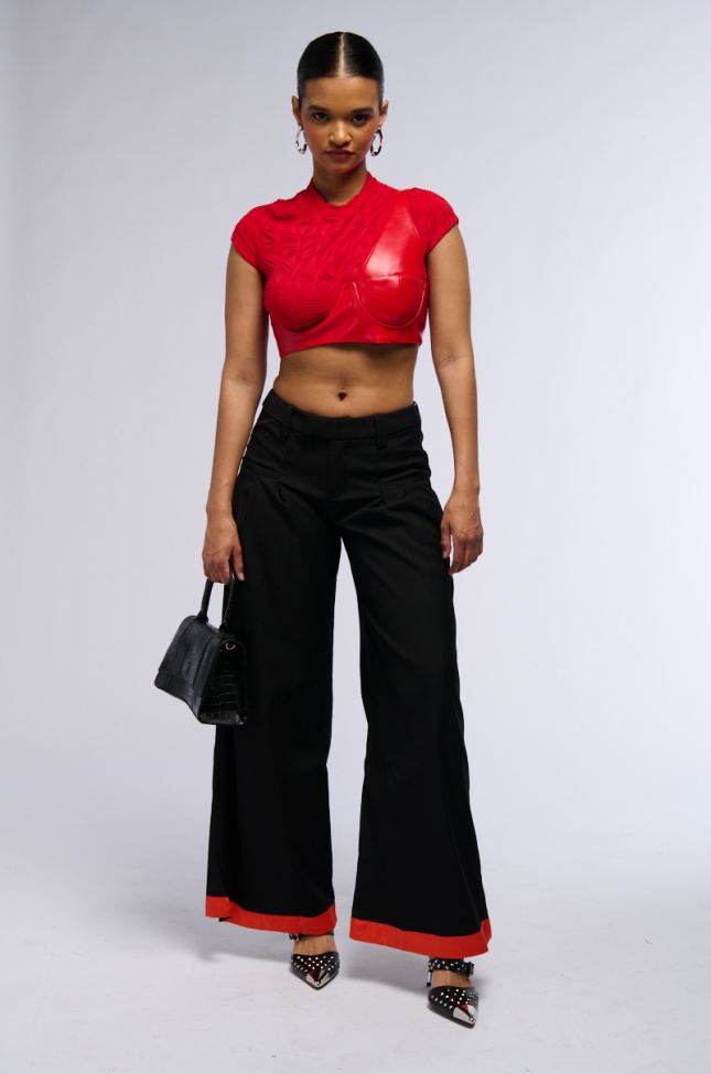 Extra View Tonight We Dance Trouser In Black Red
