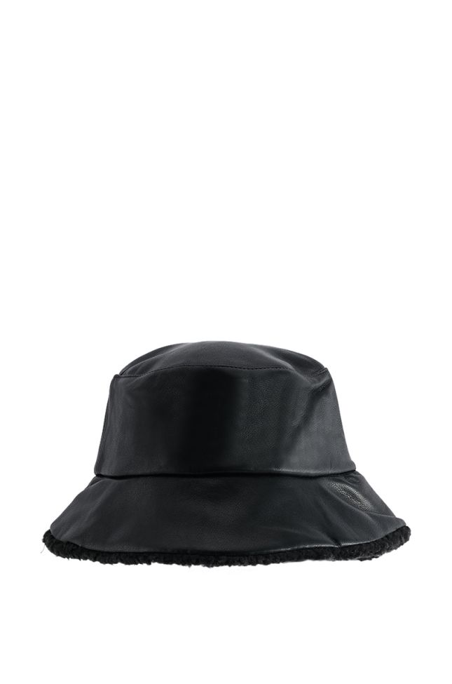 Side View Ur Fave Black Bucket Hat