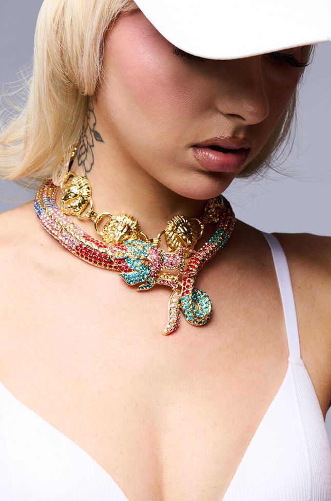 Front View Way Too Flame Statement Necklace
