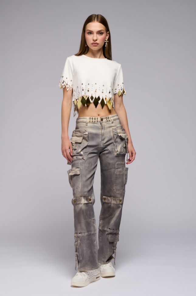 Full View Young And Alive Wide Leg Denim Pant