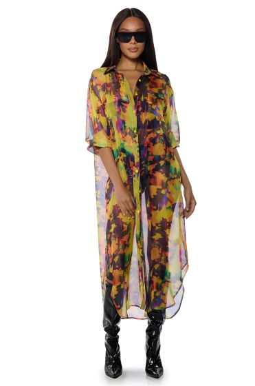 ABSTRACT FLORAL DUSTER