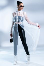 HITCHED SHEER CHIFFON TRENCH