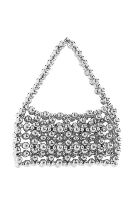ANSEL SILVER BEADED PURSE in silver