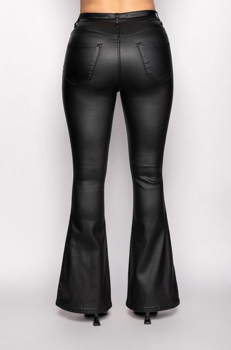 Faux Leather Flare Pants - Black – Hometown Style Inc.