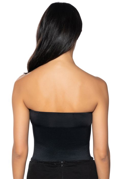 SNATCHED CORSET STRAPLESS BODYSUIT in black