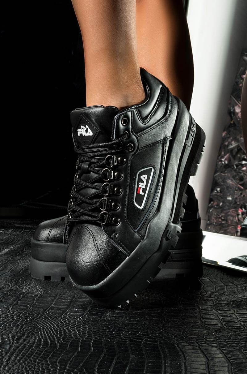 fila black platform sneakers