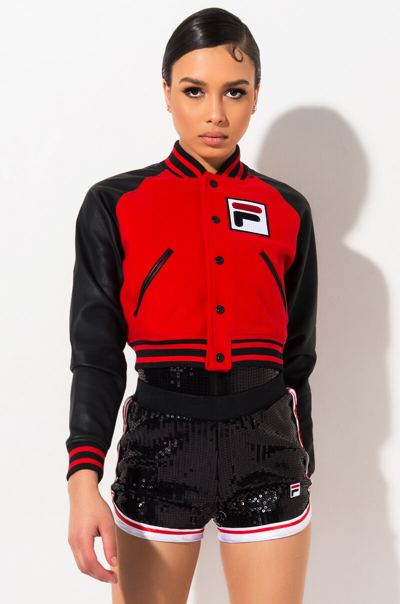 FILA Cropped Embroidered Patch Faux 