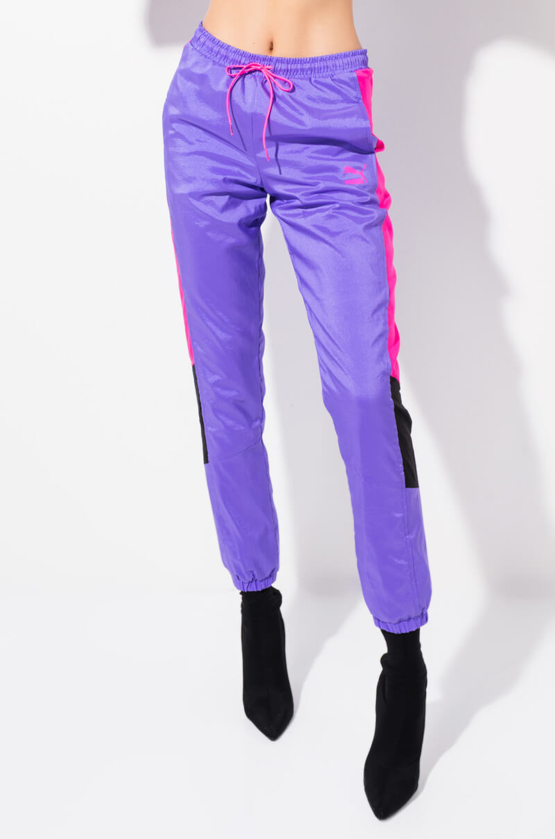 PUMA Label Color Blocked Joggers in Purple